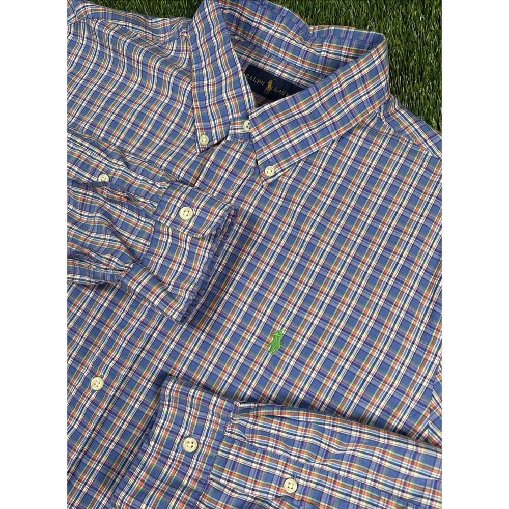 Polo Ralph Lauren Men's XL Plaid Long Sleeve Shirt Pony Preppy 100% Cotton